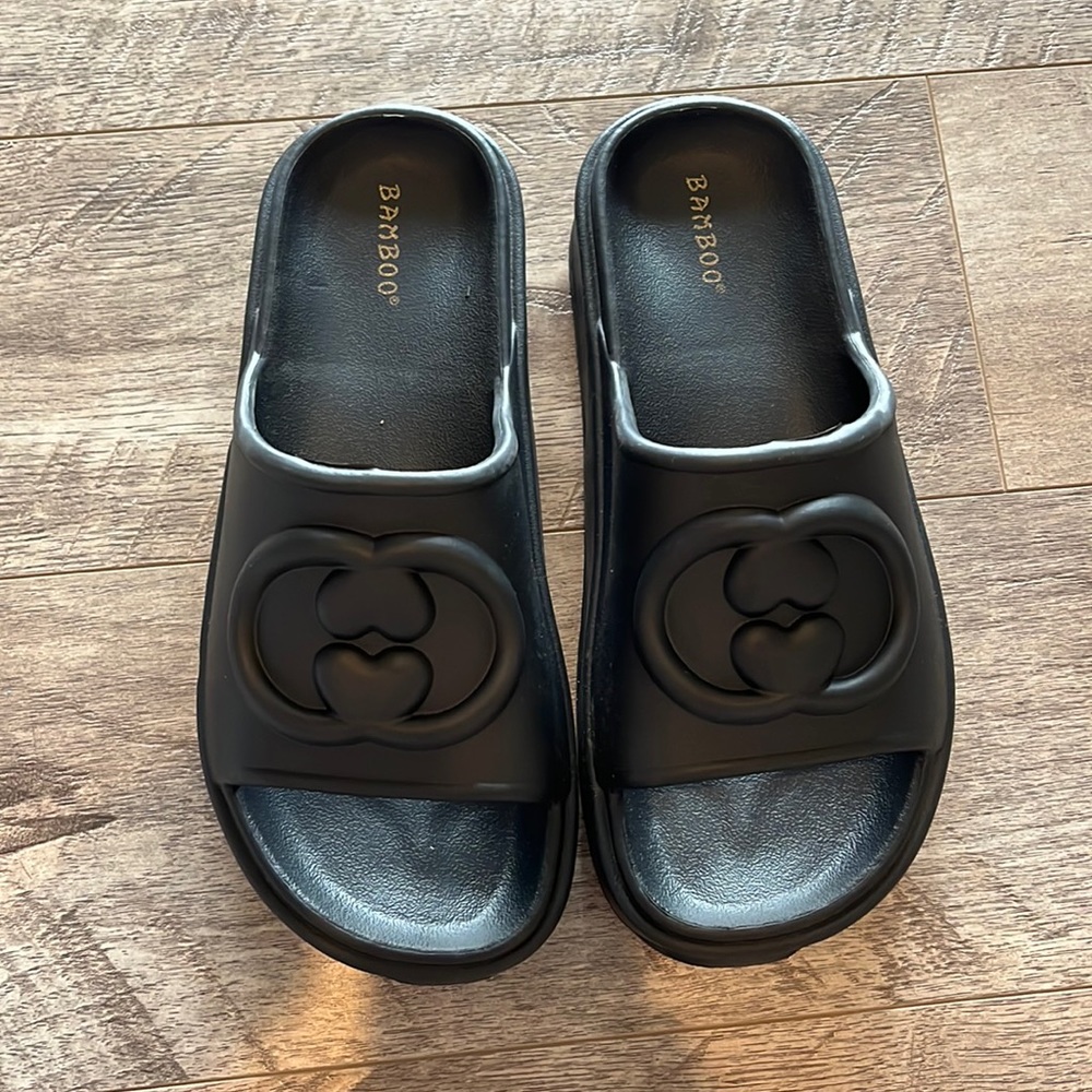 Black platform slides